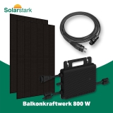Balkonkraftwerk 800 W (Solarmodule je 445 W - Glas/Glas)